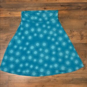 LuLaRoe Teal Swirl Pattern Skirt